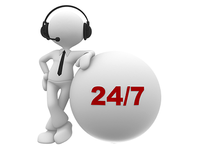 Service clients 24 heures sur 24, 7 jours sur 7